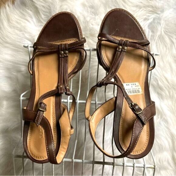 Delicate Strappy Brown Heel Sandals women size 9 EUC - Picture 3 of 10